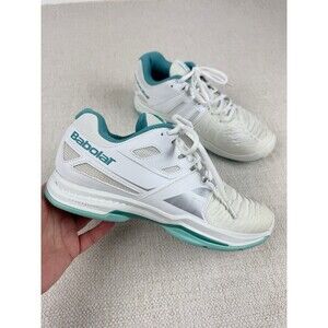 Babolat SFX Tennis All Court Shoes Womens 9 White Green Pickleball Michelin Sole